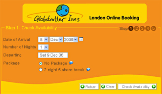 Globetrotter Inn, London Charts Web booking